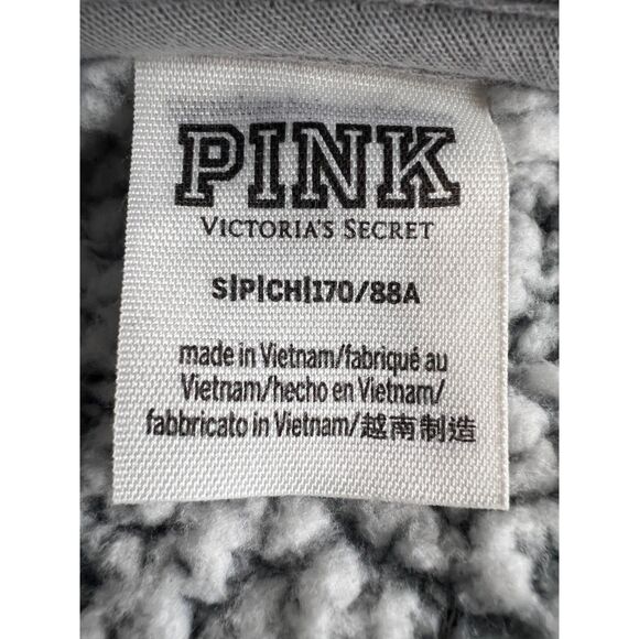 Victoria's Secret PINK Women's Sherpa Oversized Pullover Pockets Gray Size S - Picture 5 of 11